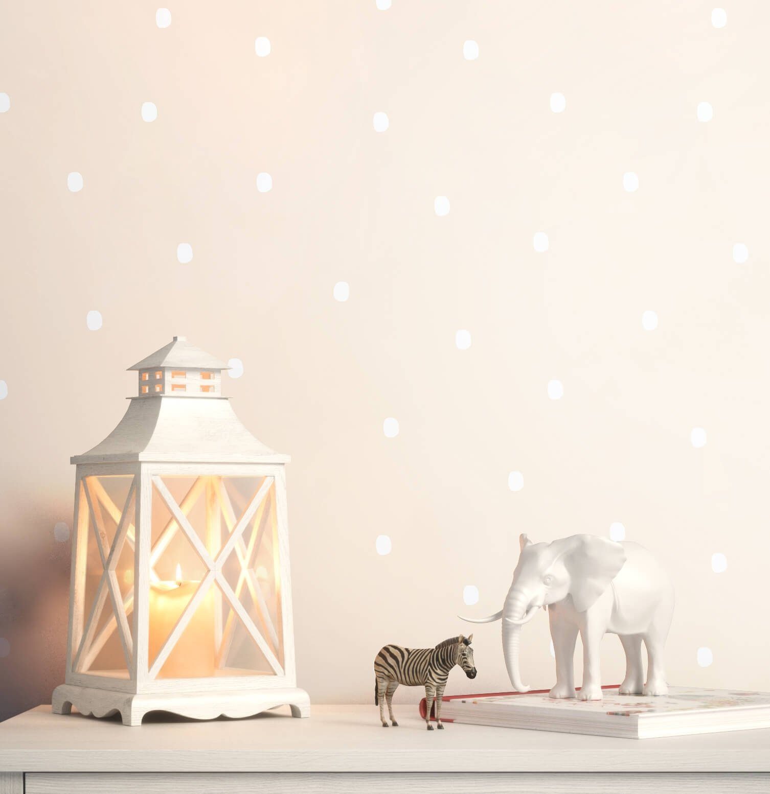 Newroom Papiertapete Emerico Spots Tapete Kindertapete Punkte,Gepunktet, Beige Tapete Kinder Punkte - Kindertapete Babytapete Weiß Grafisch Geometrisch Gepunktet für Babyzimmer Kinderzimmer Jugendzimmer, Babytapete