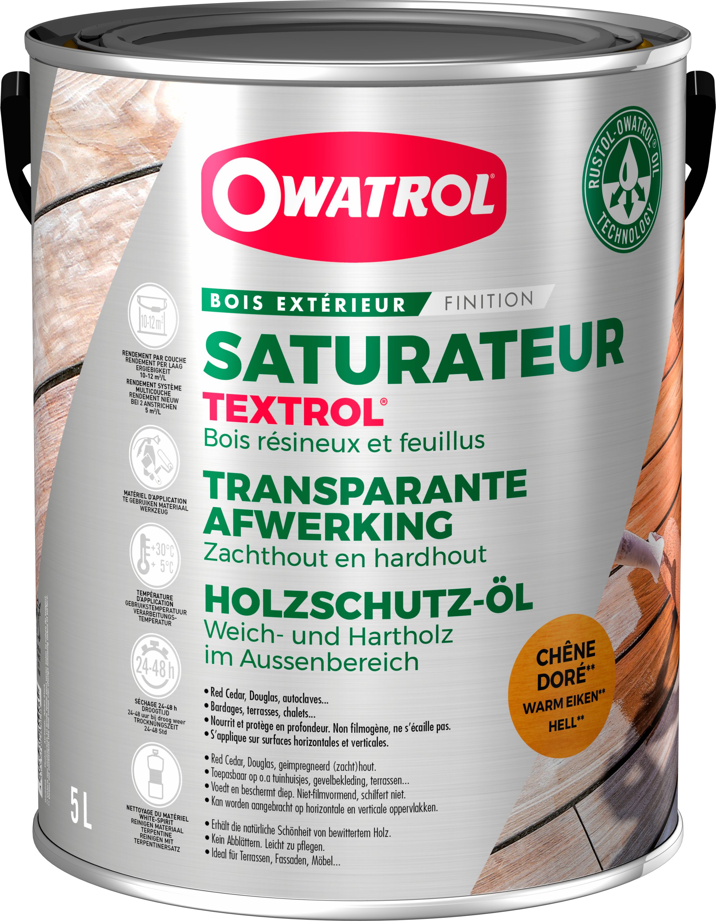 OWATROL Holzöl TEXTROL [5L] - Holzöl für den Außenbereich