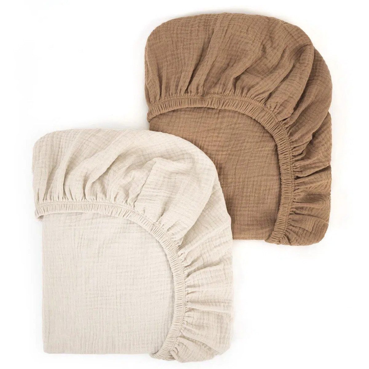 Kraftverdia Babybettwäsche Musselin-Bettlaken 2er-Set 80x40 cm,für Kinderwagen,Wiege Beistellbett
