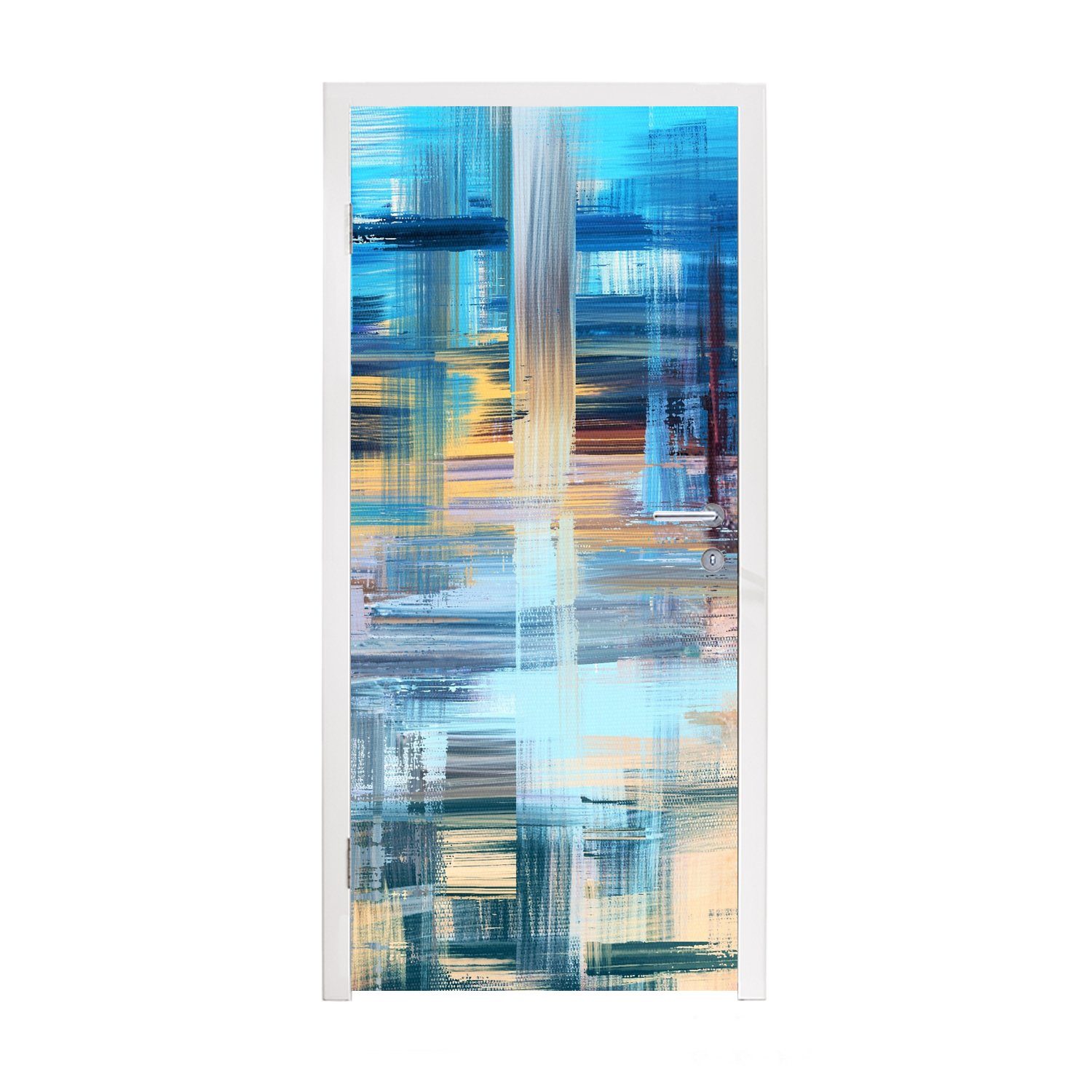MuchoWow Türtapete Ölfarbe - Abstrakt - Malerei, Matt, bedruckt, (1 St), Fototapete für Tür, Türaufkleber, 75x205 cm