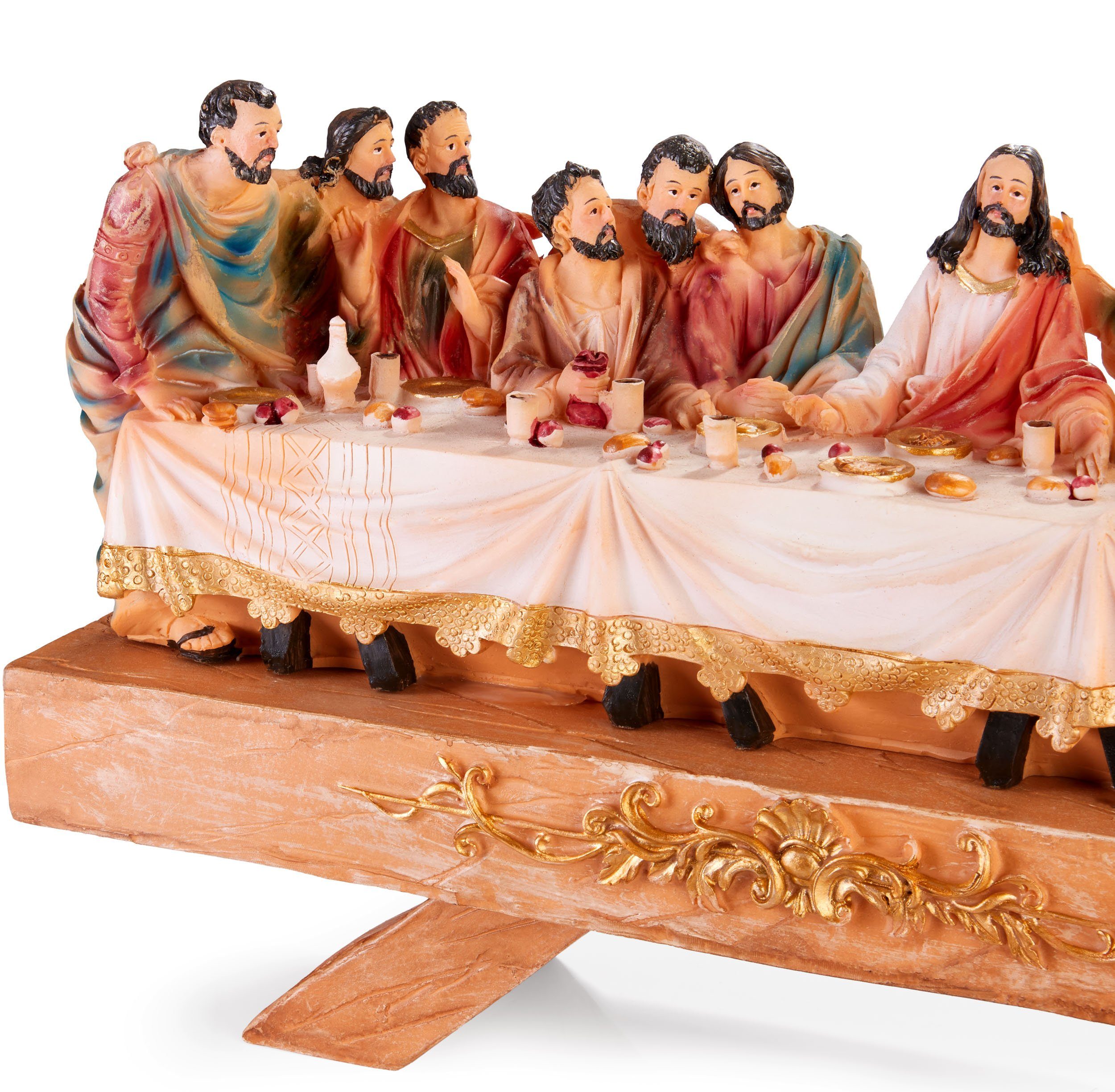 (Jesus XL am Weihnachtsfigur letzte und aus cm 1 Polyresin Weihnachtsdeko Abendmahlszene BRUBAKER Weihnachtsfigur - Abendmahl handbemalten mit Jünger 40 seine 12 Figuren - Tisch, St), Tischdekoration Das