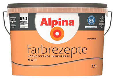 Alpina Wand- und Deckenfarbe »Farbrezepte Marrakesch«, Sattes, lebendiges Orange, matt, 2,5 Liter