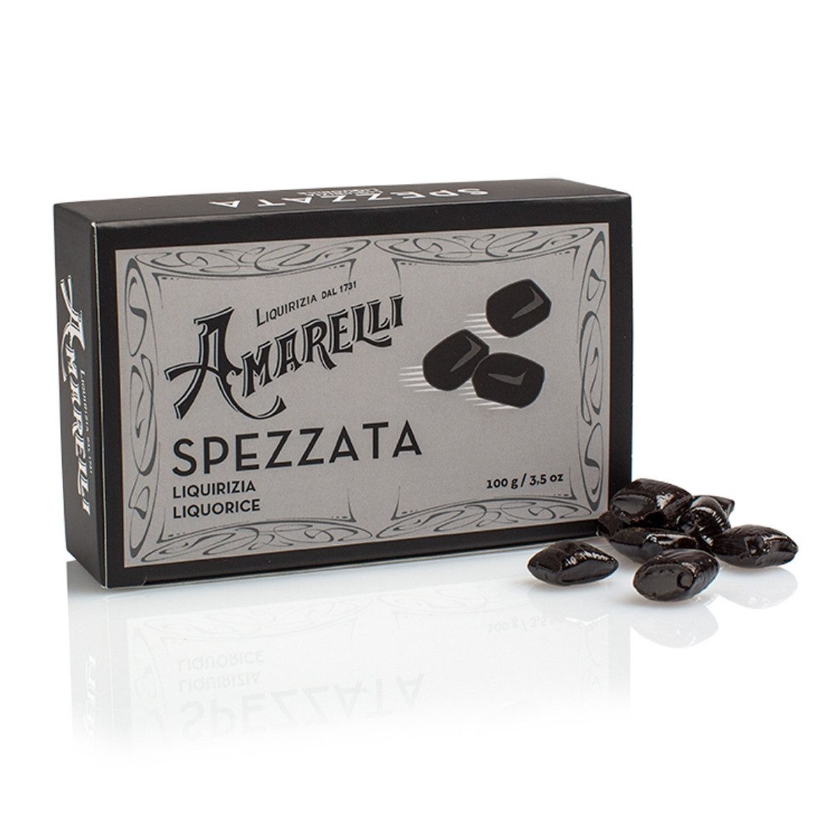 Amarelli Süßigkeit Amarelli Spezzata Reines Hartlakritz Stücke aus Italien 100 g