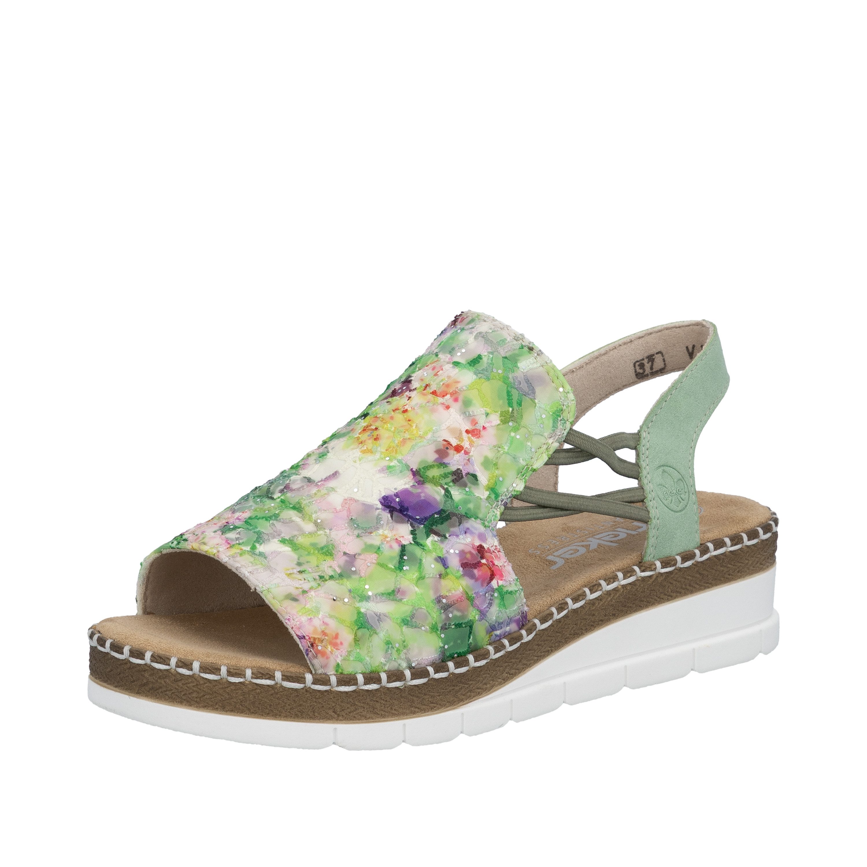 Rieker Sandale Sommerschuh, Sandalette, Keilabsatz, in modischer Optik