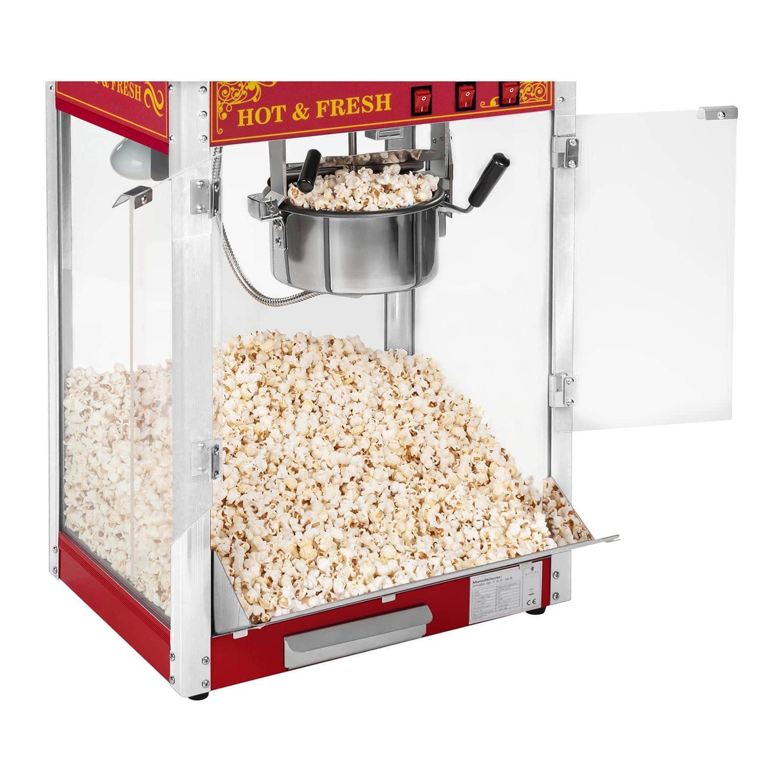Retro Popcornmaschine Popcornmaker 5kg/h 1500W Catering Popcornmaschine Profi Popcornautomat Royal