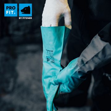 PRO FIT by Fitzner Nitril-Handschuhe Trivex Chemikalienschutzhandschuh, (12, Paar) guter Tragekomfort, sicherer Griff, sehr strapazierfähig