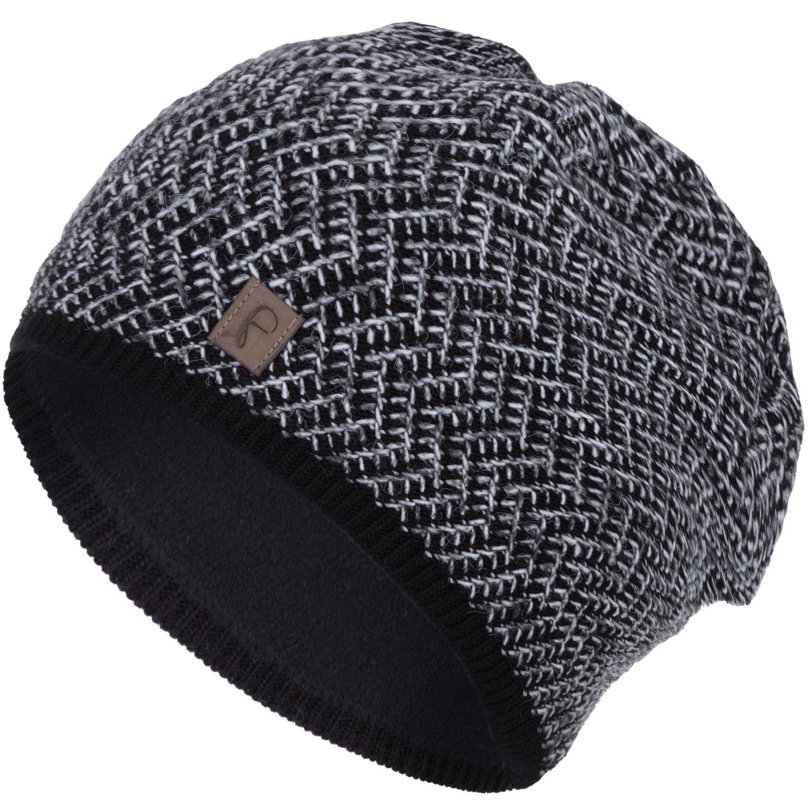 Faera Strickmütze (1-St) Damen Strickmütze meliert mehrfarbig Winter Fleecefutter Beanie Mütze