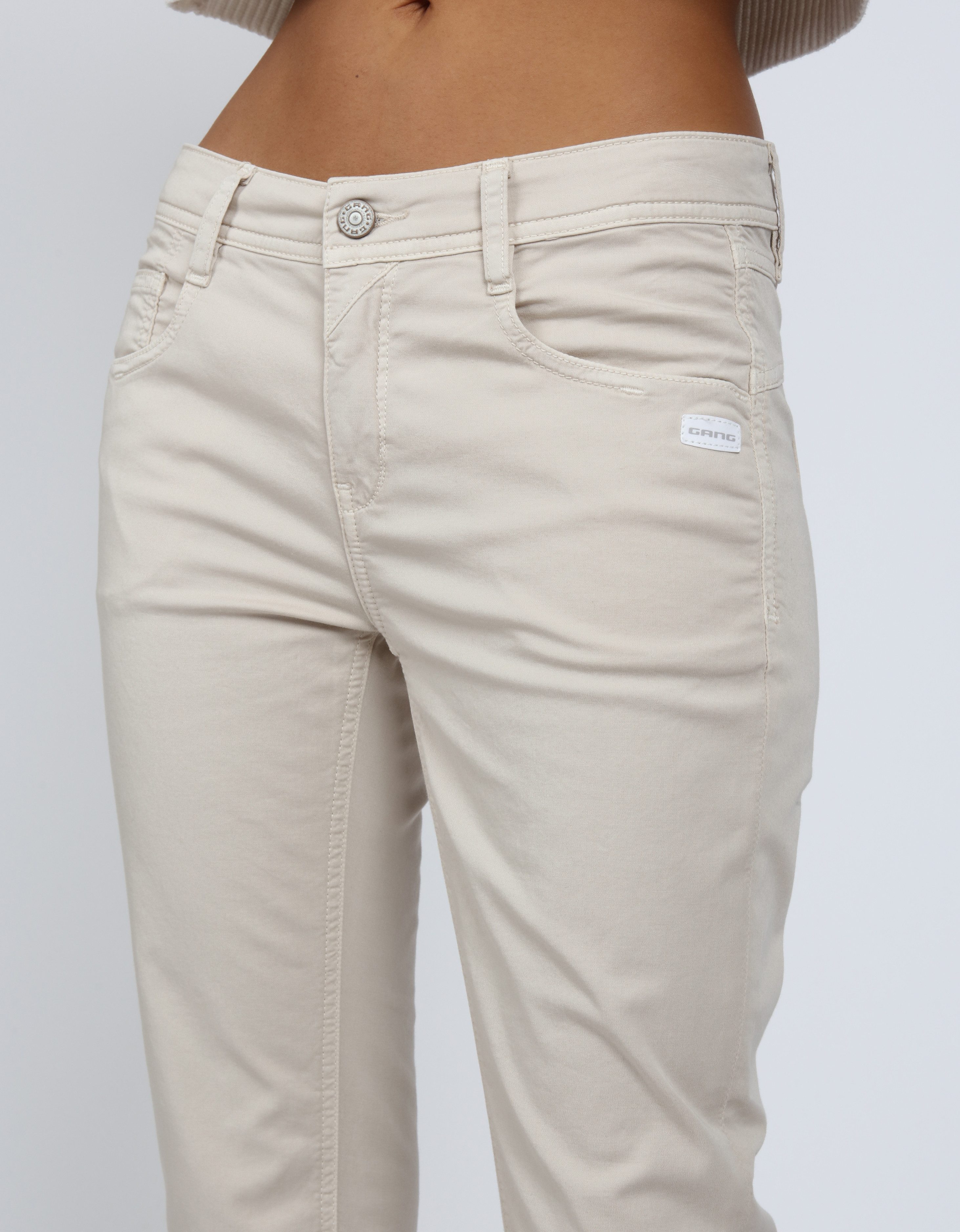 GANG Relax-fit-Jeans 94AMELIE CROPPED aus robustem Gabardine Stretch