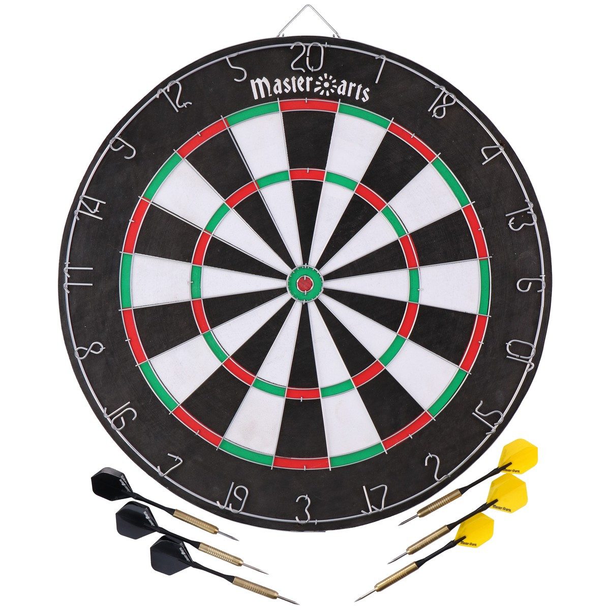 Masterdarts Dartautomat MasterArts Dartscheibe – Dartboard 45 cm – mit 6 Dartpfeile
