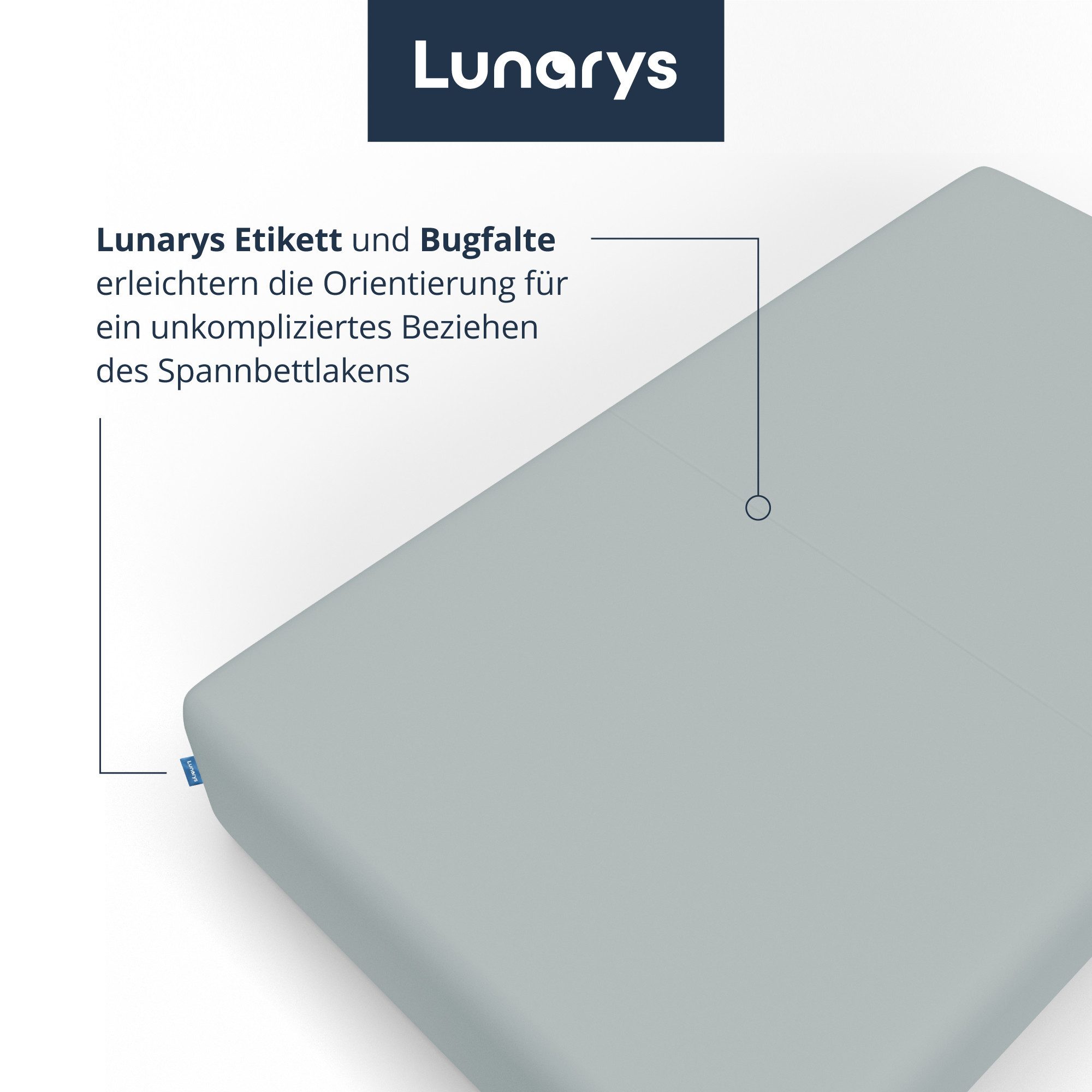 Lunarys Spannbettlaken SleepRoyal, Jersey-Elasthan, Gummizug: rundum, (1 Stück), 90x200 cm, 250 g/m², extrem hochwertig, Luxus Multi-Stretch Laken – Bild 5 von 5