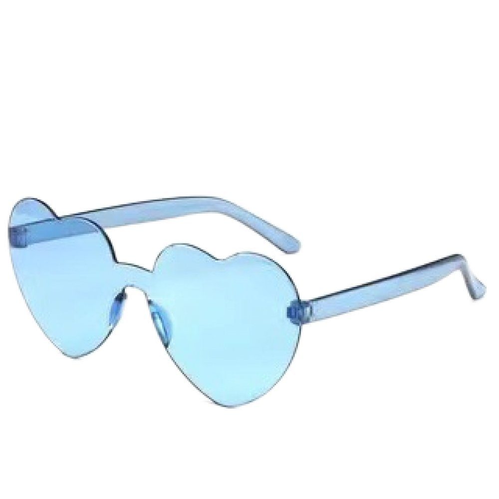 12 Sonnenbrille Stück Sonnenbrille Partybrille, Herz Farben Partybrille GelldG Weiß/Blau Herz