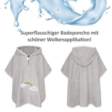 Smithy Badeponcho Badeponcho Baby Regenbogen, Frottee, Druckknopf am Armloch