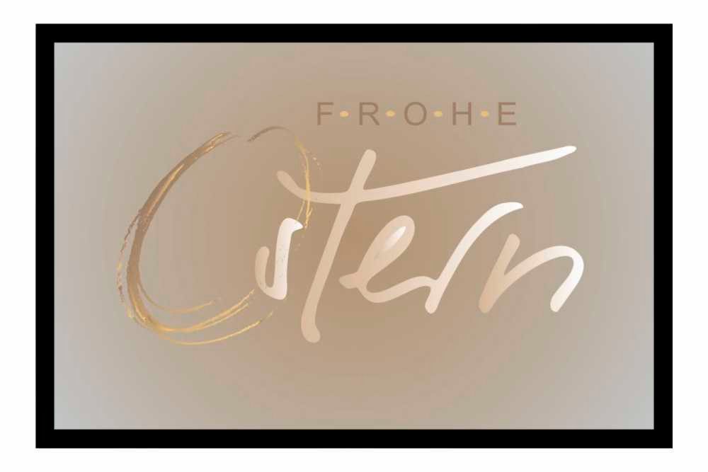 Ladreas Fußmatte Schmutzfangmatte Abstreicher Frohe Ostern F771, 60x40