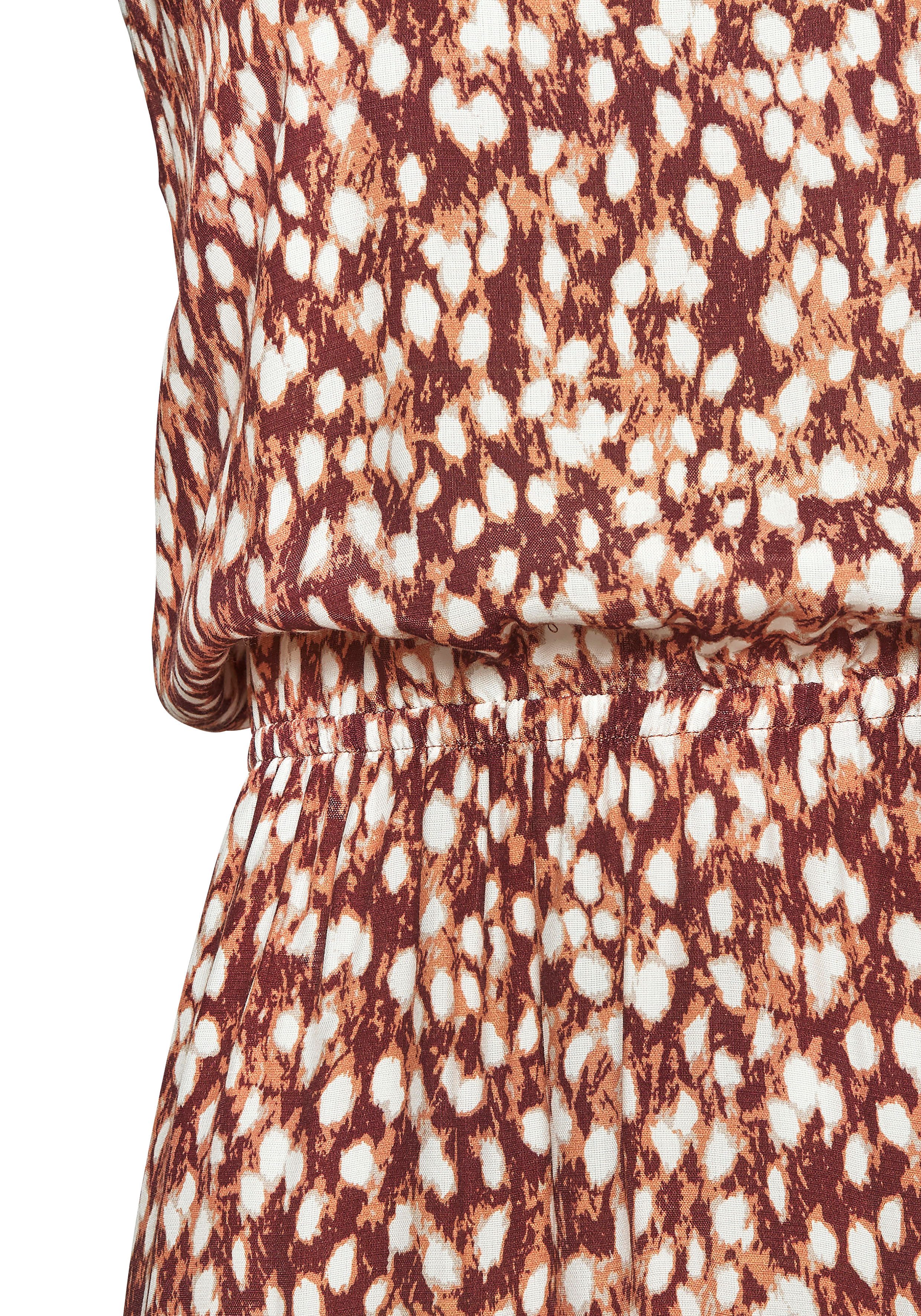 Vivance Maxikleid mit tiefem Rückenausschnitt aus gewebter Viskose Elegantes Druckkleid, langes Sommerkleid, Viskosekleid