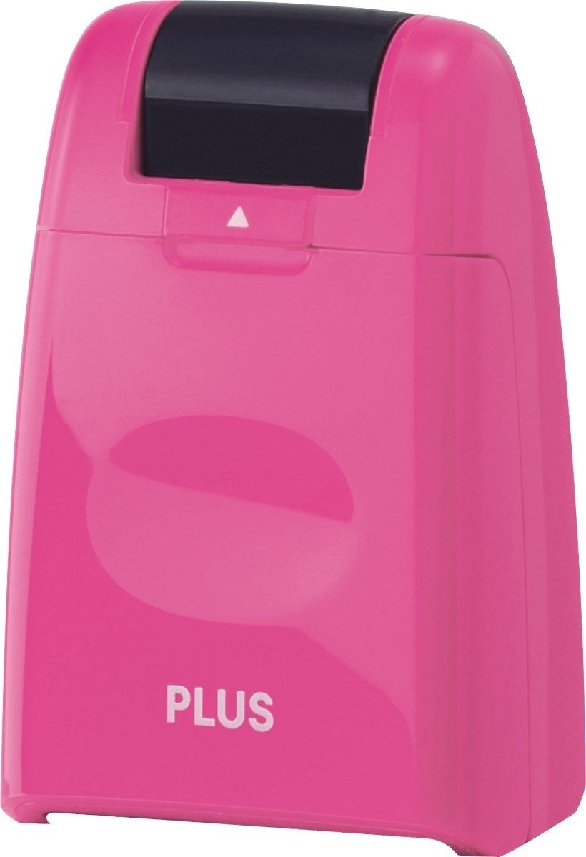 PLUS JAPAN Stempel Roll-Stempel zur Unkenntlichmachung von Daten pink