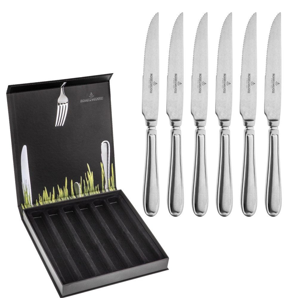 Picard & Wielpütz Solingen Steakmesser Landhaus Vintage, im Geschenkkarton (6 Stück), praktisches Steakmesser-Set