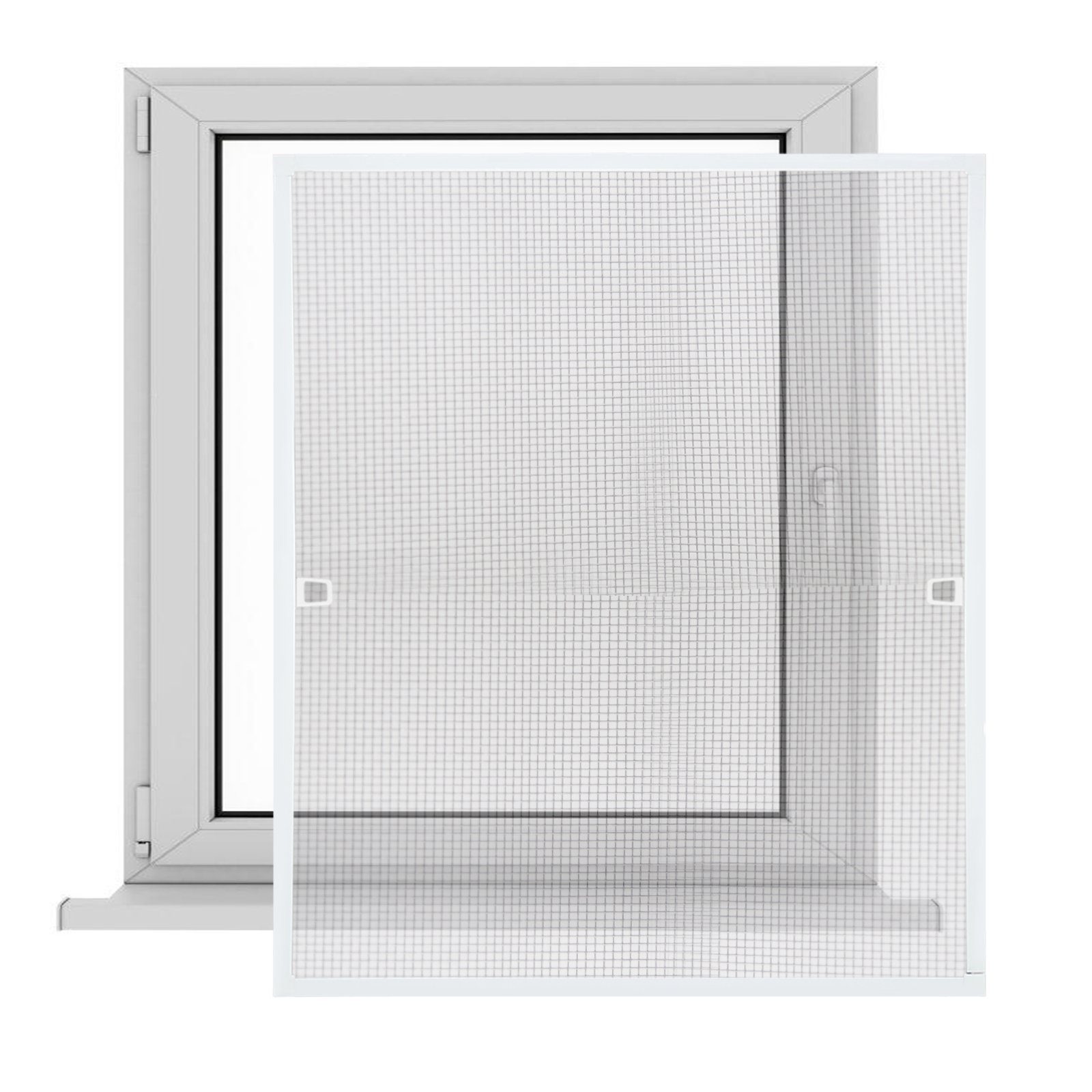 Alu Fliegengitter Fenster, Insektenschutz, Mückenschutz, 100x120 cm, mit  Rahmen, Anthrazit