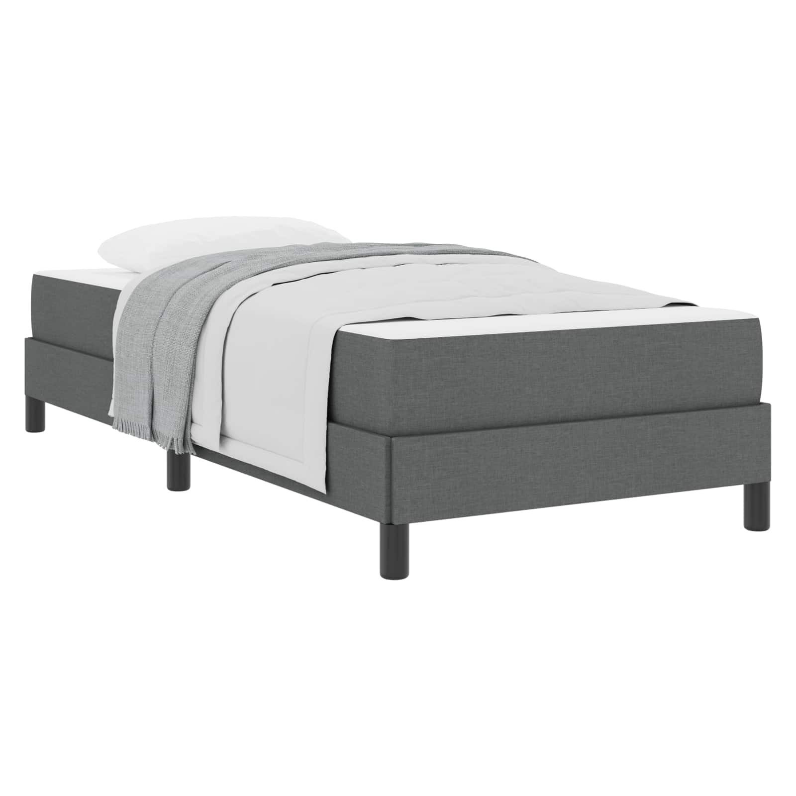 vidaXL Bett Boxspringbett Dunkelgrau 90 x 200 cm Stoff (1-tlg)