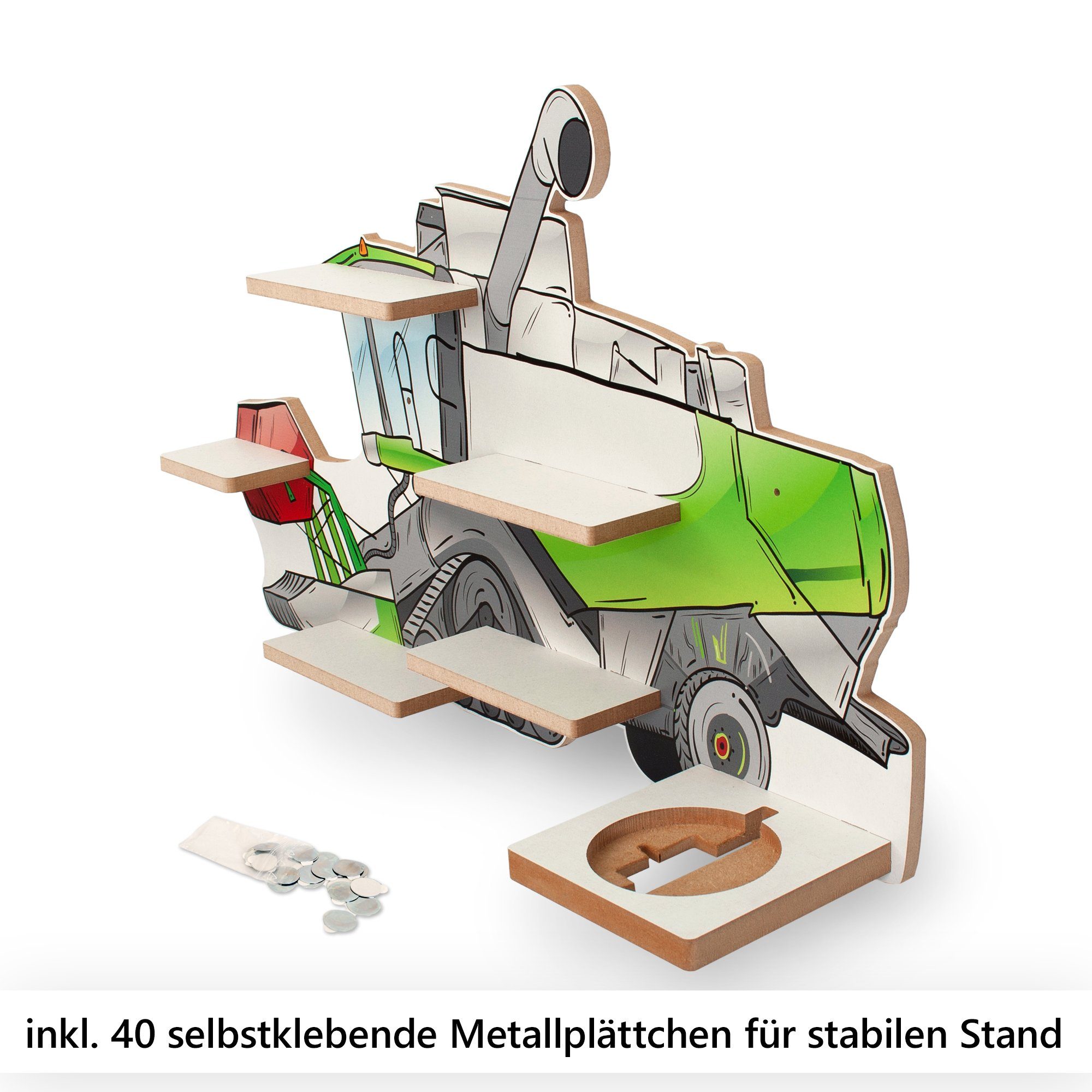 MUSIKBOX-REGAL Mähdrescher, inkl. Kinderregal für 40 TONIES TONIE-BOX Feder Metallplättchen Kreative und