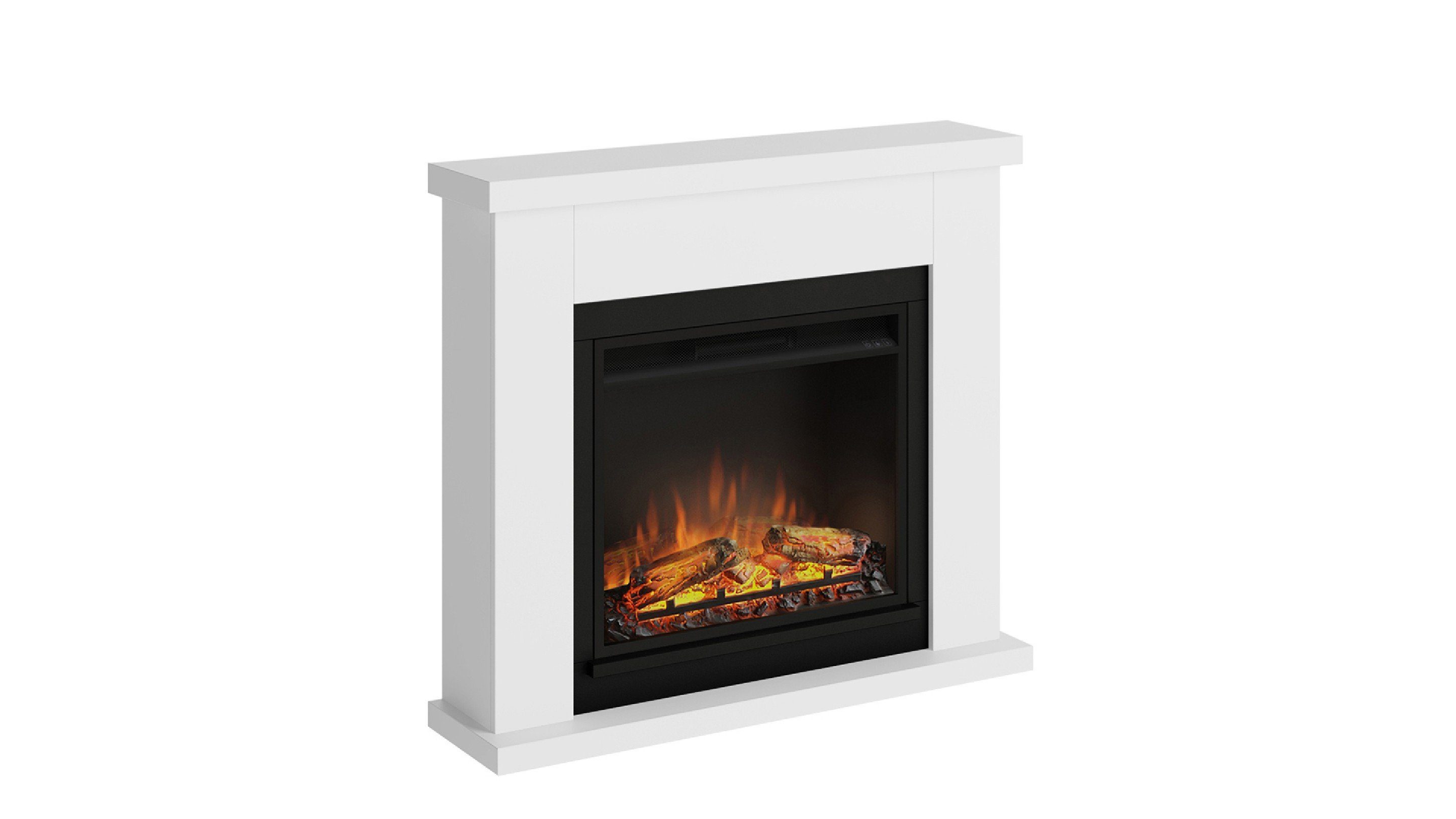 TAGU Elektrokamin TAGU Frode weiß Elektrokamin mit 23 Zoll Powerflame