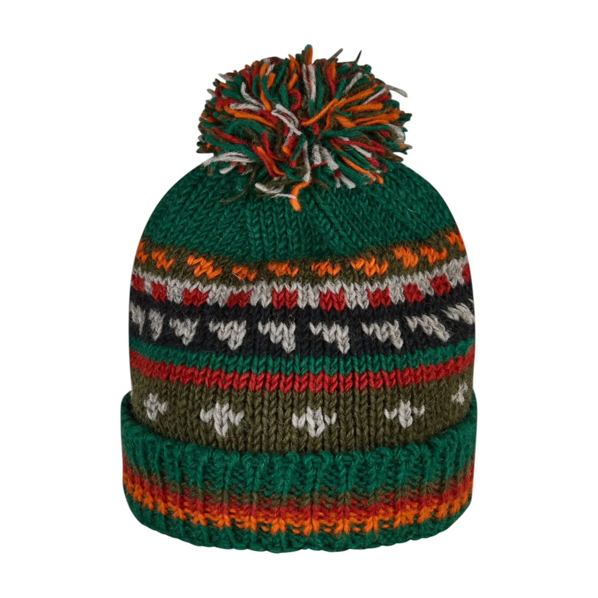 THC Natural Line Bommelmütze THC Schafwoll Pudelmütze 800 bunt (1 Stück, 1-St., 1 Stück) Innenfutter: Fleece