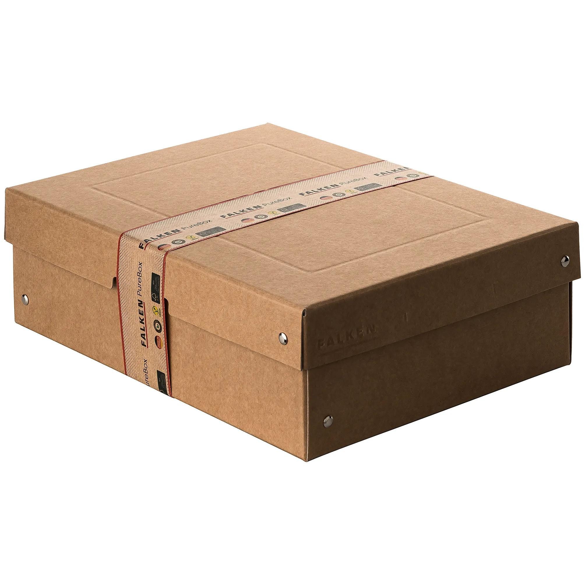Thumbnail - Falken Archivcontainer 5x PURE Box Nature DIN A4, Füllhöhe 100 mm braun - Braun - 22001800F, Ablageboxen
