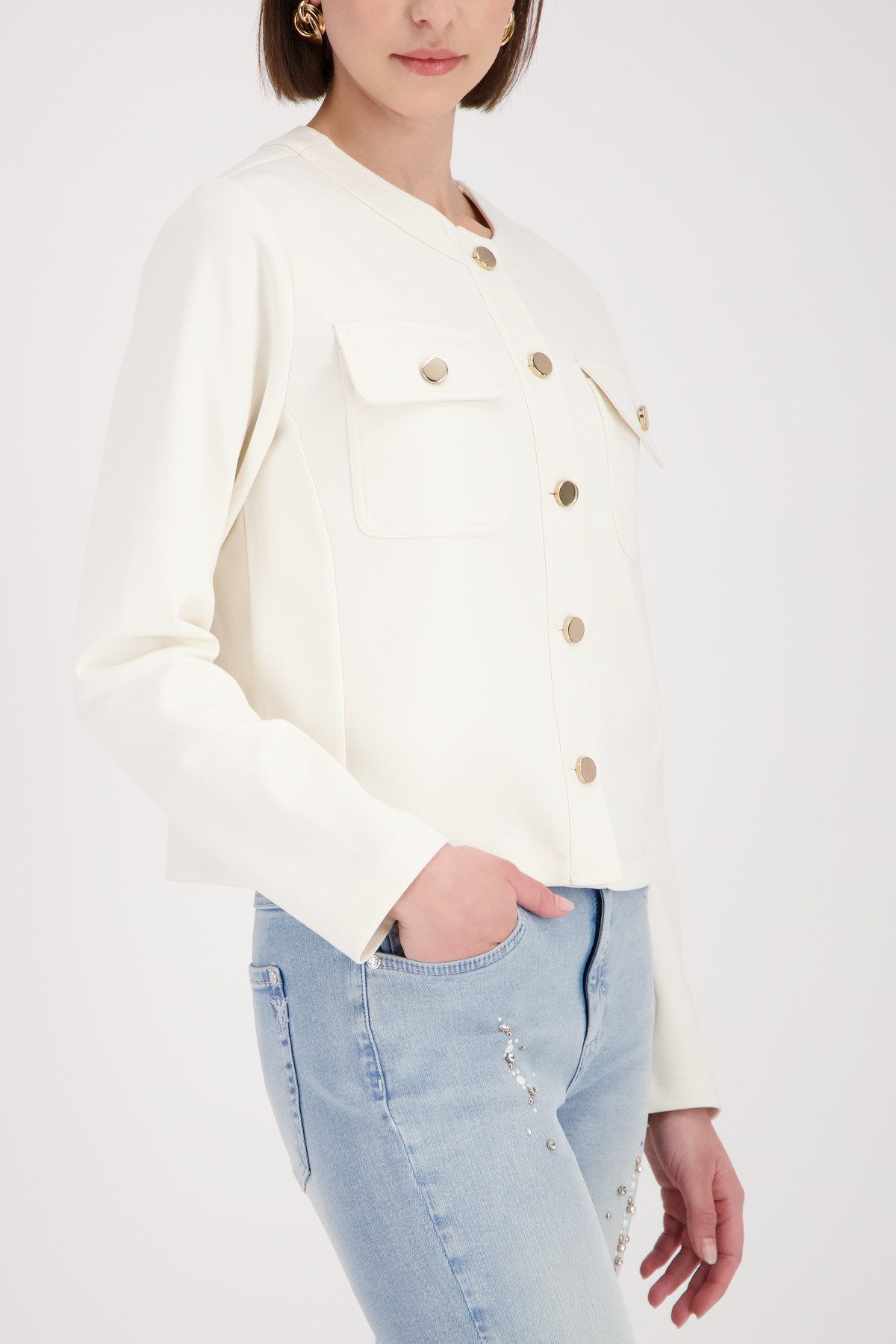 Monari Anorak Sweat Jacke mit Pattentaschen