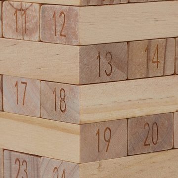 relaxdays Stapelspielzeug Wackelturm Holz mit Zahlen