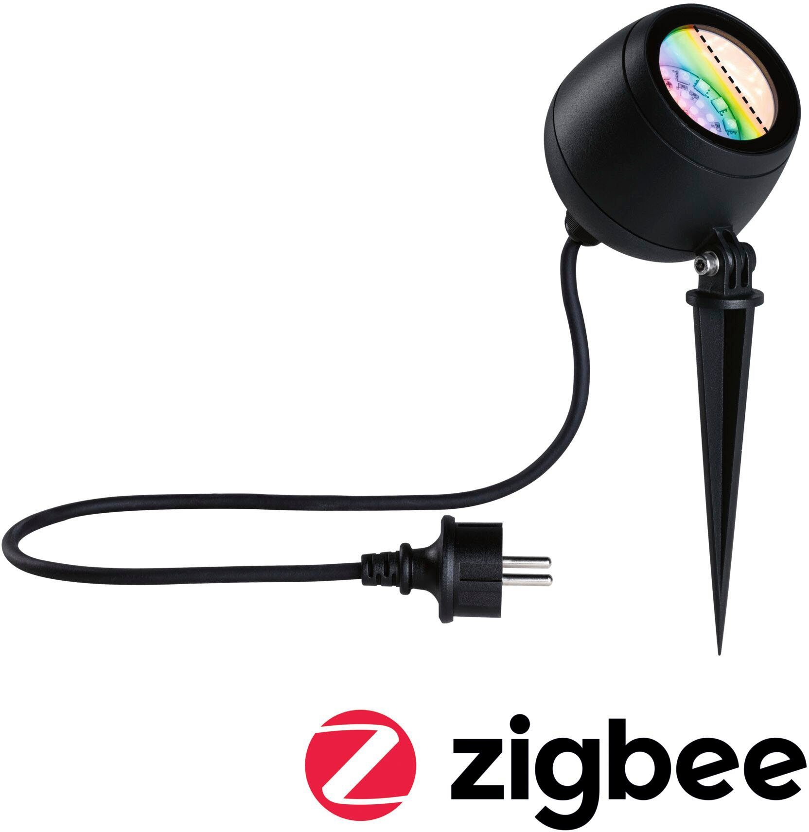 Kikolo 230V Tageslichtweiß, RGBW LED fest Gartenleuchte ZigBee, ZigBee integriert, Outdoor Paulmann RGBW LED Spot