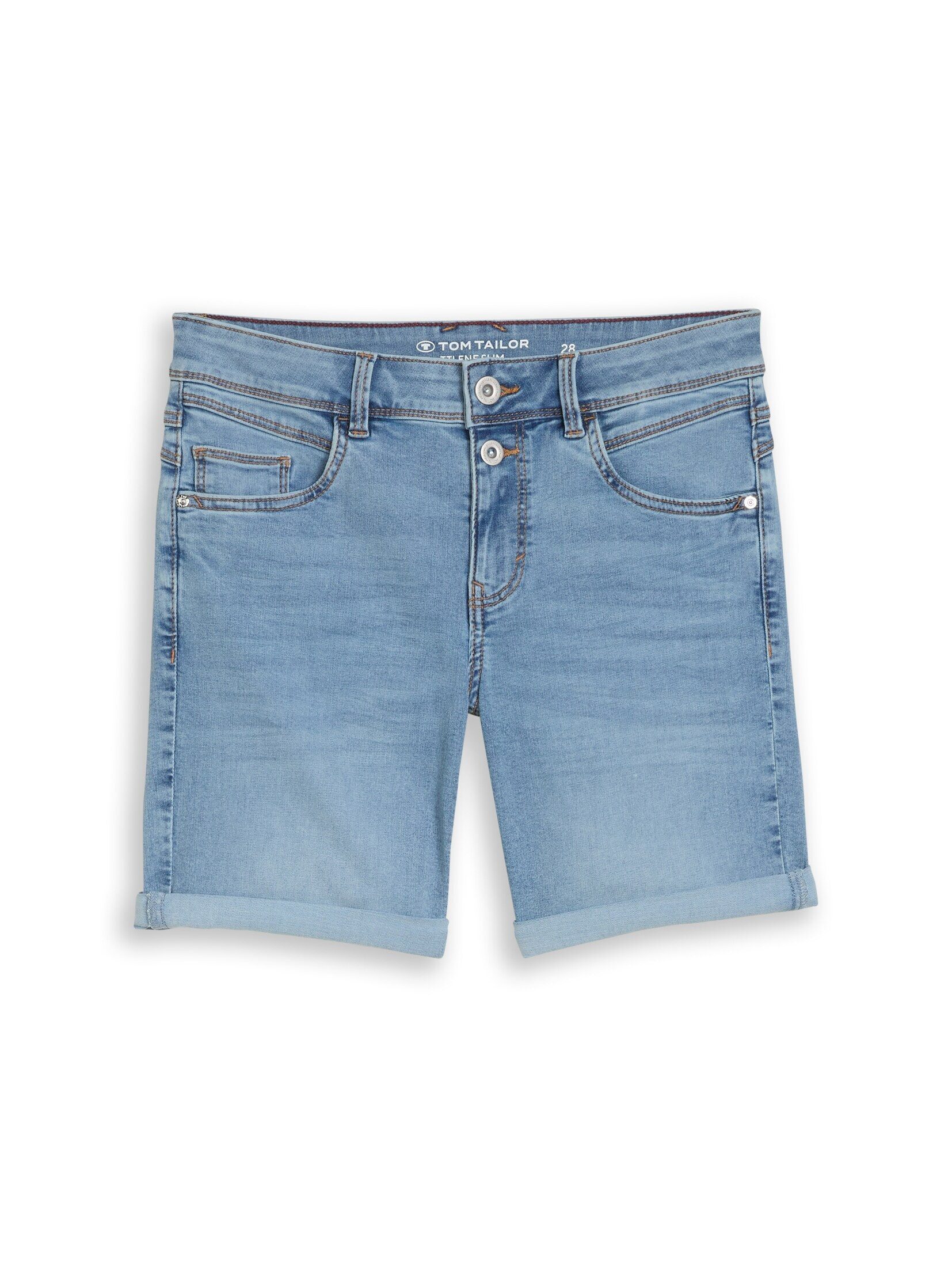 TOM TAILOR Jeansshorts Jeanshosen TTLENE SLIM Bermuda Jeans Shorts mit hohem Stretch