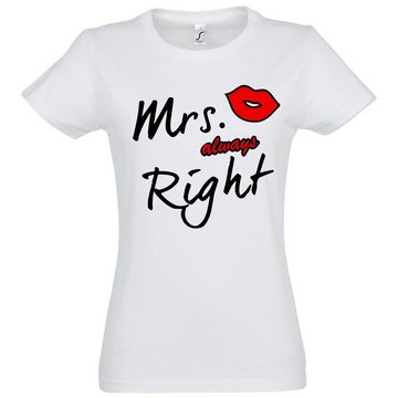 Youth Designz T-Shirt Mr. Right & Mrs. Always Right Partner T-Shirt für Pärchen