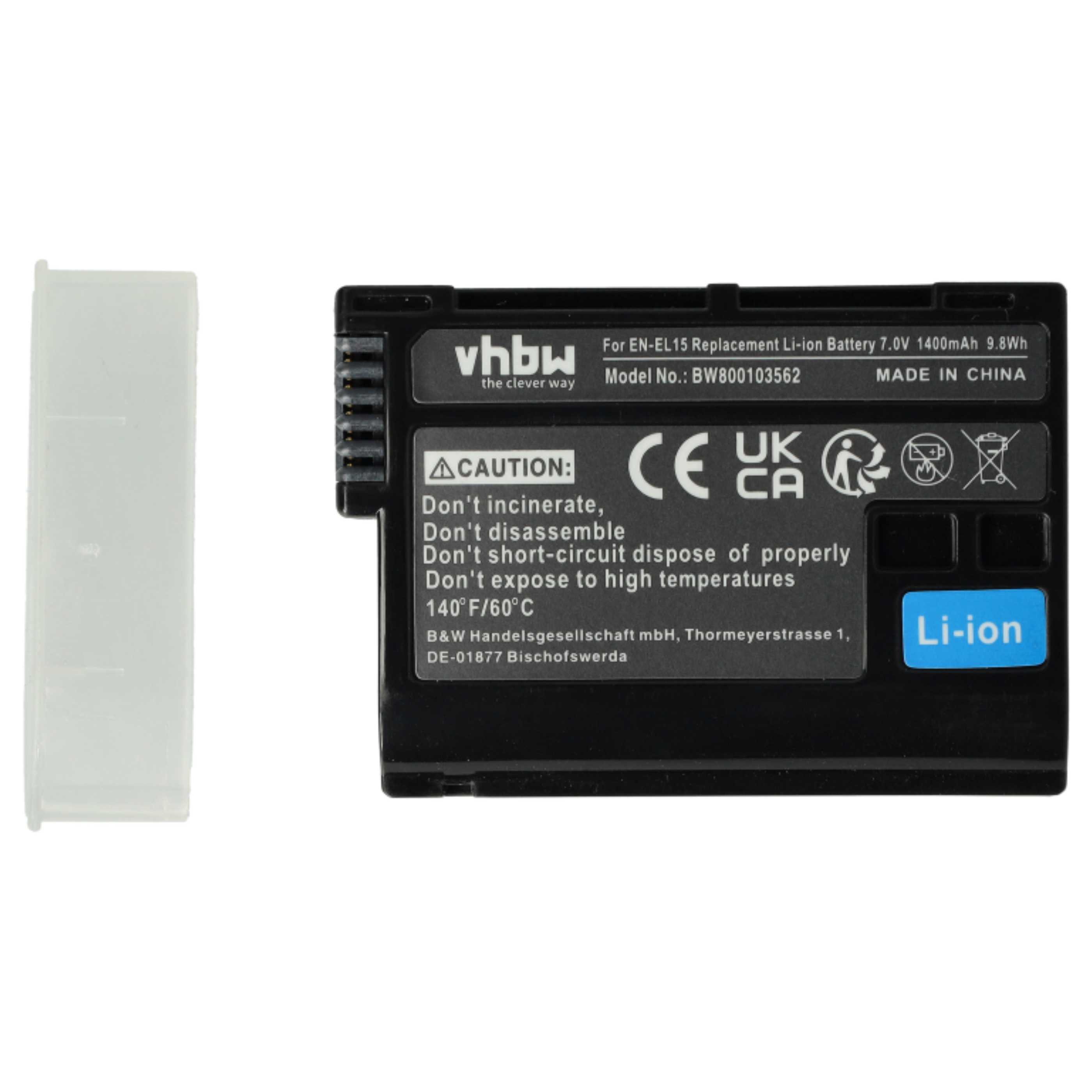 vhbw Akku passend für Nikon WT-7, Z6 II, Z5 II, Z6 III, Z7, Z7 II, Z6, ZR, Kamera-Akku Akku Li-Ion 1400 mAh (7 V, 3 St), Leistungsfähige Austausch-Akkus für Digitalkamera, Spiegelreflexkamera