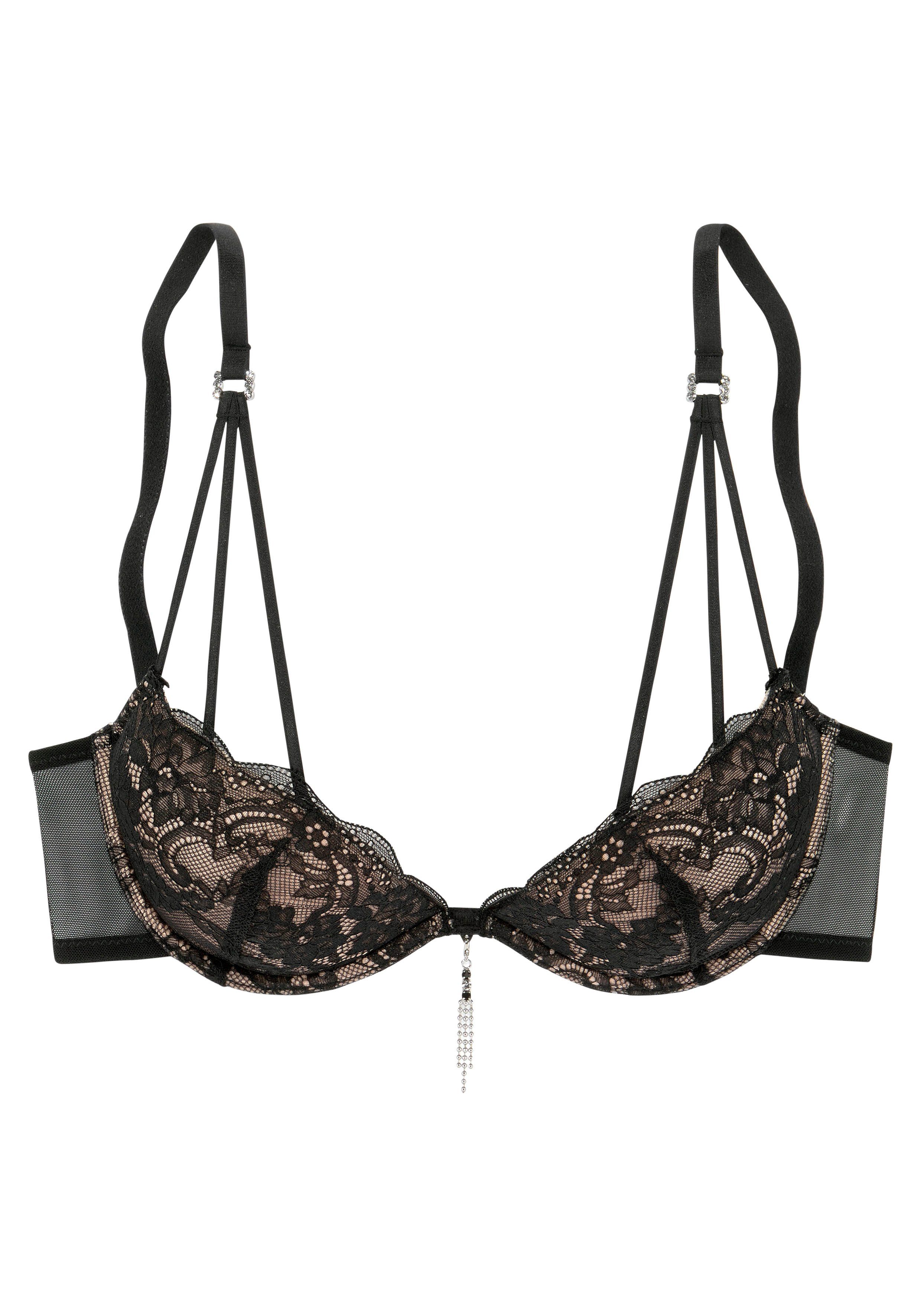 LASCANA Push-up-BH mit extravagantem Glitzeraccessoire, sexy Dessous. Reduzierter Preis € 23,99. Unverbindliche Preisempfehlung € 29,99