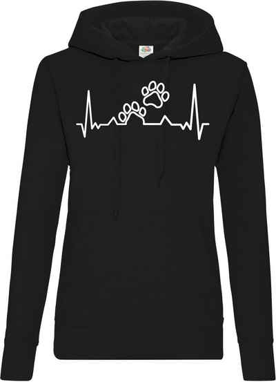 Youth Designz Kapuzenpullover Heartbeat Hunde Pfoten Damen Hoodie Pullover mit trendigem Frontprint