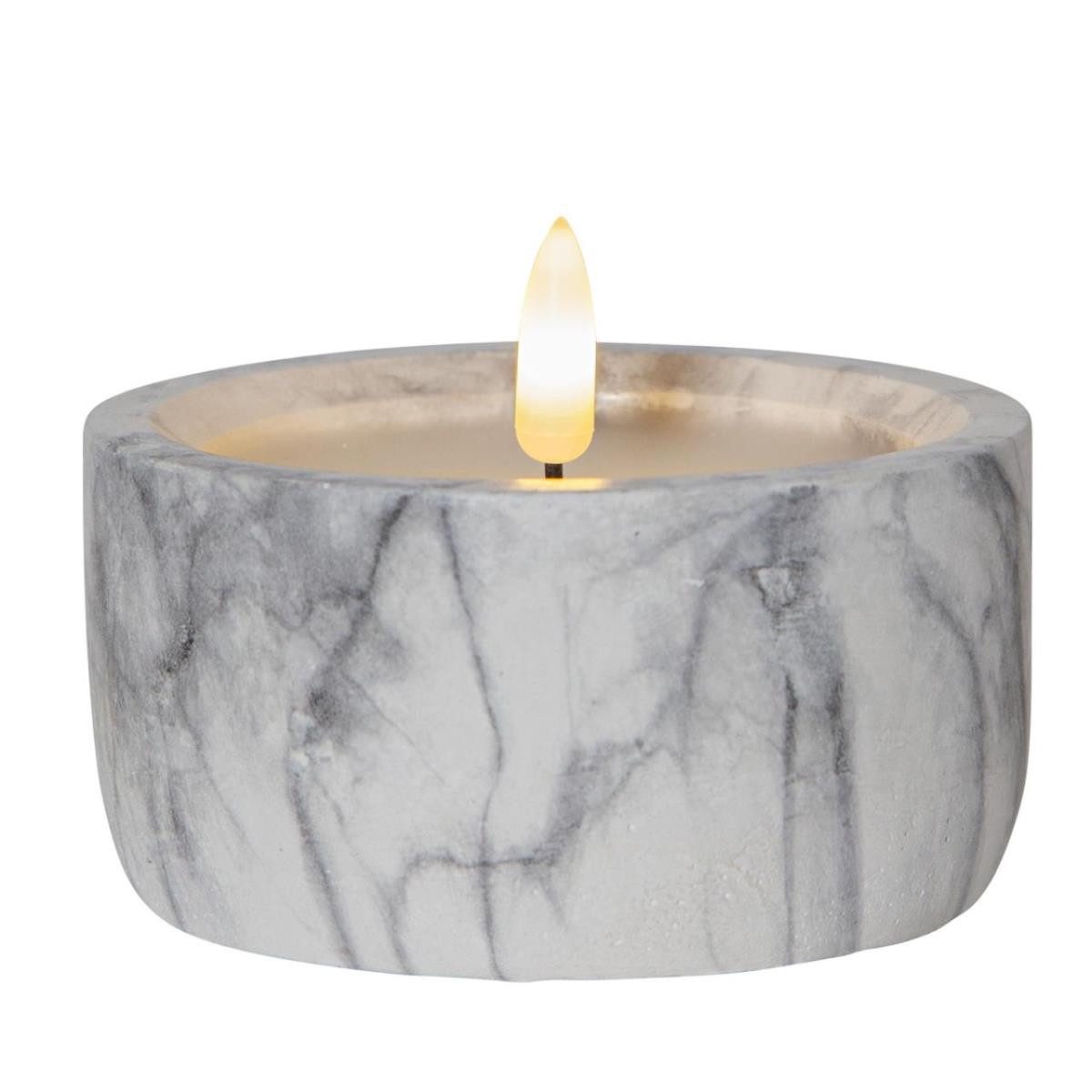 STAR TRADING LED-Kerze LED XXL Teelicht Marmoroptik Zement Wachs Timer D:10 günstig online kaufen