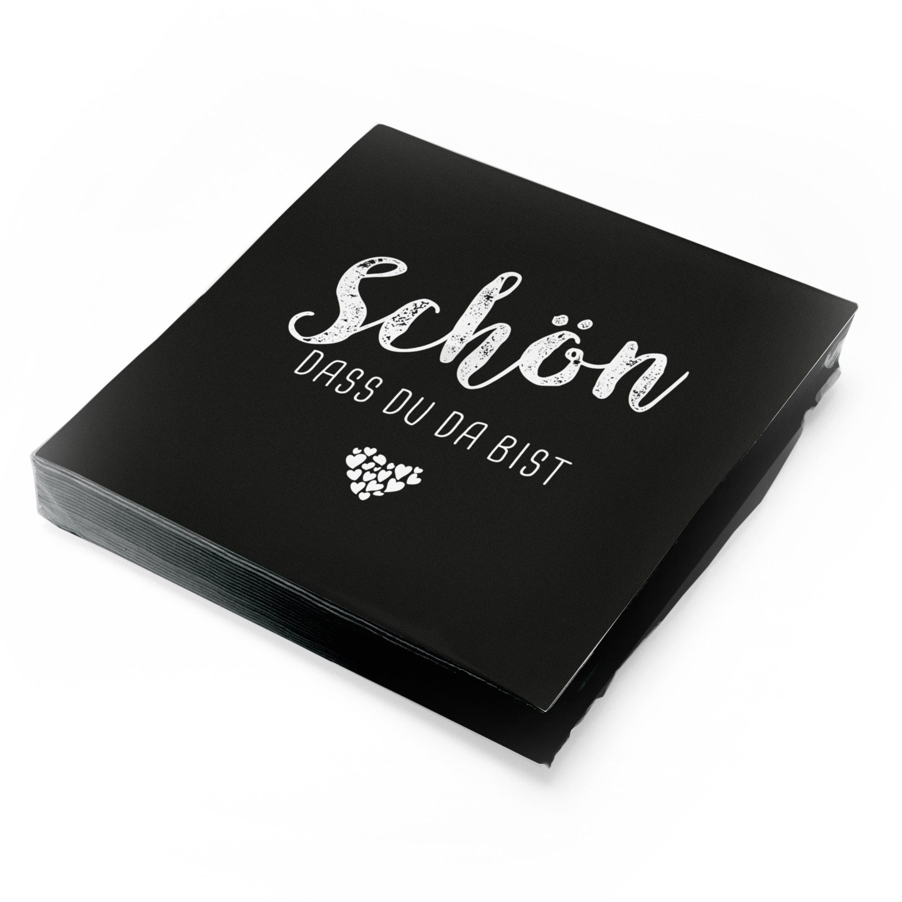 itenga Papierserviette itenga 20x Serviette Schön dass du da bist - SCHWARZ -