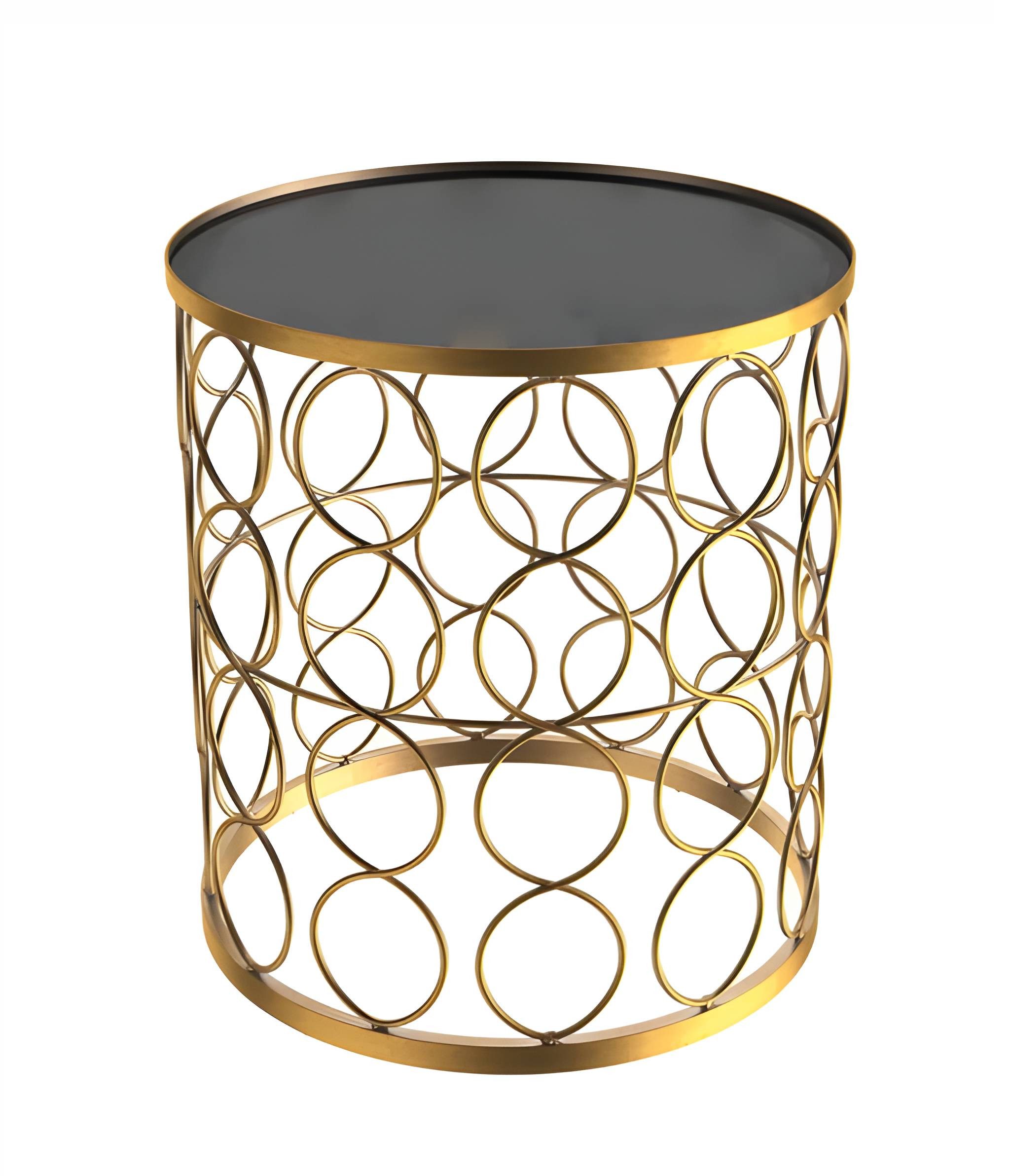 Beistelltisch Beistelltisch Rund Metall Gold Couchtisch günstig online kaufen