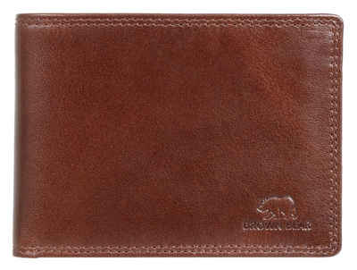 Brown Bear Geldbörse Modell 8005 D klassisches Herren Portemonnaie aus Echtleder, mit 9 Kartenfächern und RFID-Schutz Braun