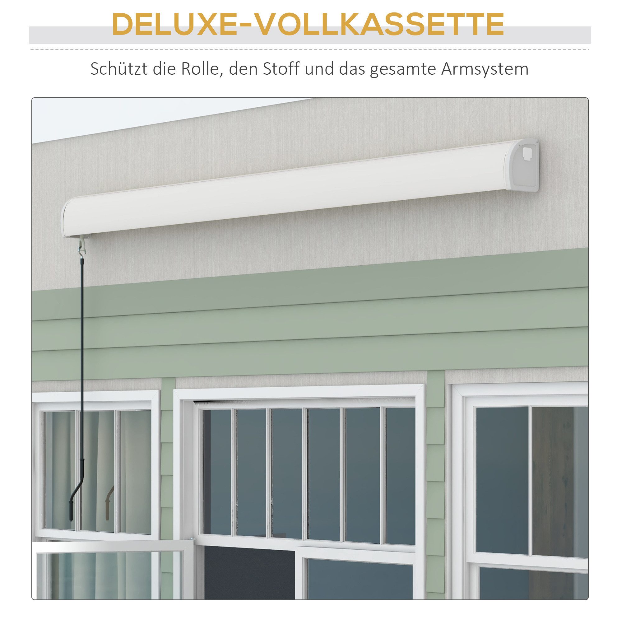 REDOM Gelenkarmmarkise 295x250 cm elektrisch, Balkonmarkise aus Aluminium Sonnenschutz (Packung, 1-St., Aluminium Gelenkarm Markise 3m für Terrasse, wetterfester Sonnenschutz) Flexibel bedienbar per Fernsteuerung oder Kurbel für Außenbereich