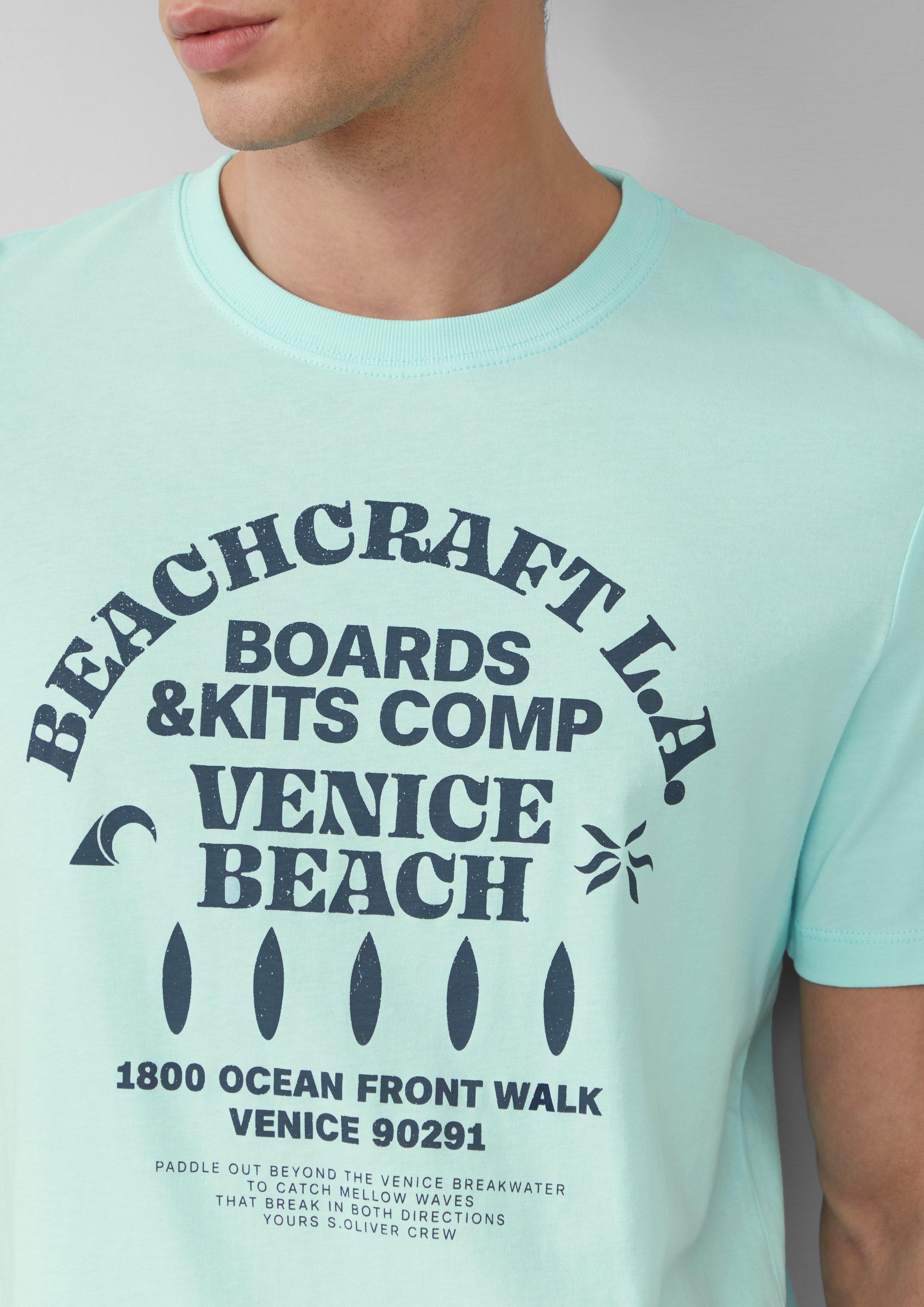 s.Oliver Kurzarmshirt Baumwoll-T-Shirt mit Crewneck und günstig online kaufen