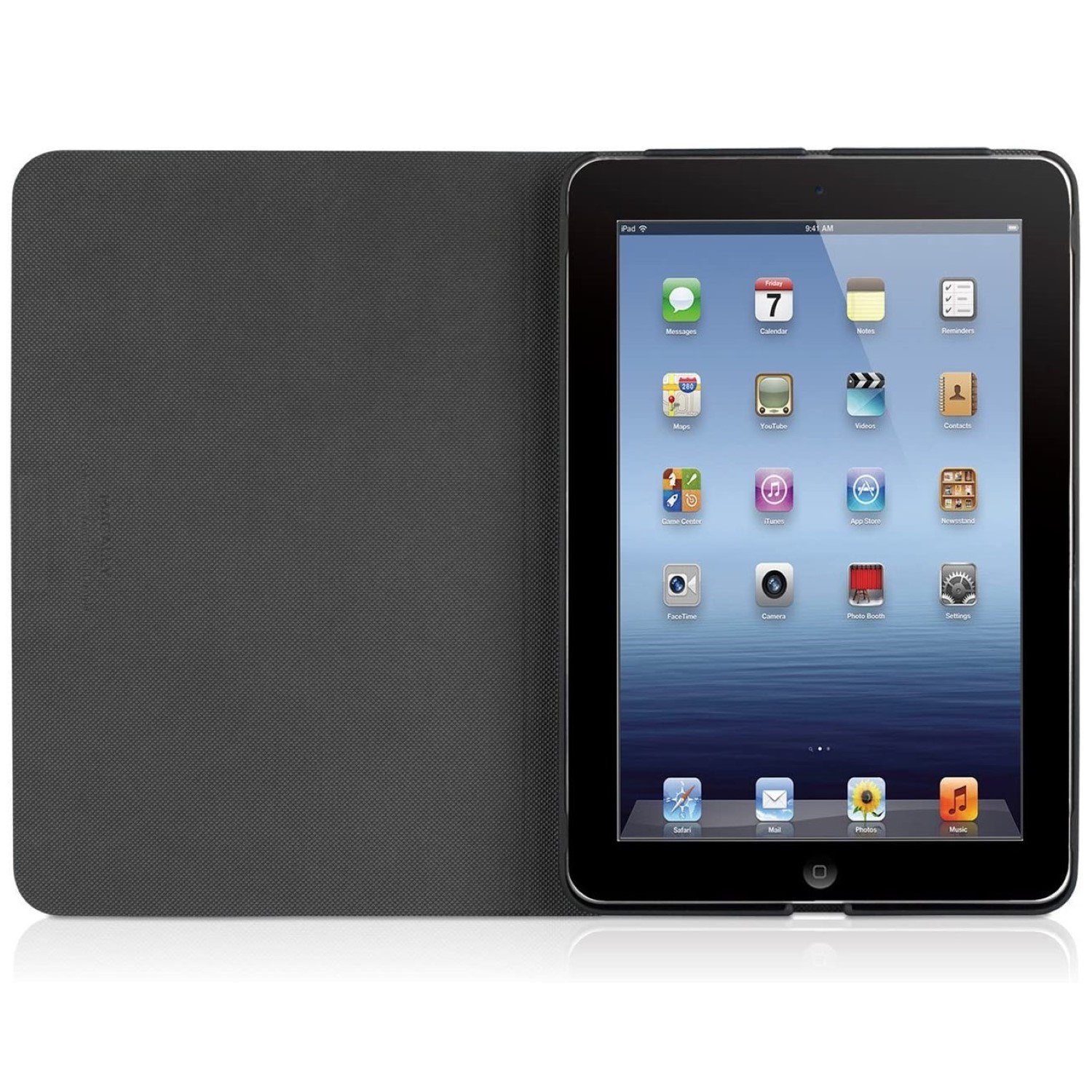 Macally Tablet-Hülle Klapp-Tasche Cover Ständer Schutz-Hülle Schwarz, Smart Folio für Apple iPad mini 1 2 3 Gen, Stand-Funktion, leicht