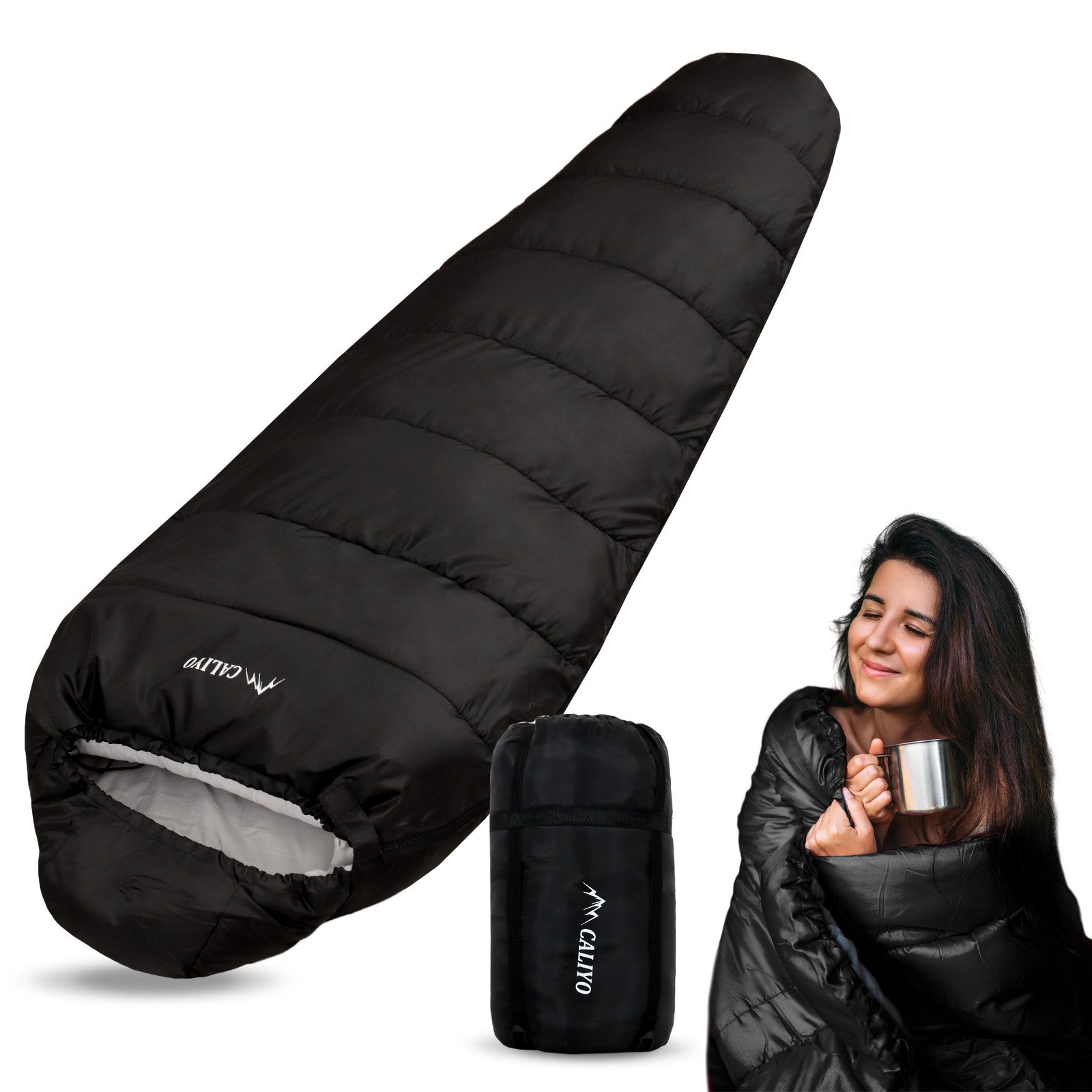 CALIYO Mumienschlafsack Mumienschlafsack – Schlafsack Winter und Sommer, -1 günstig online kaufen