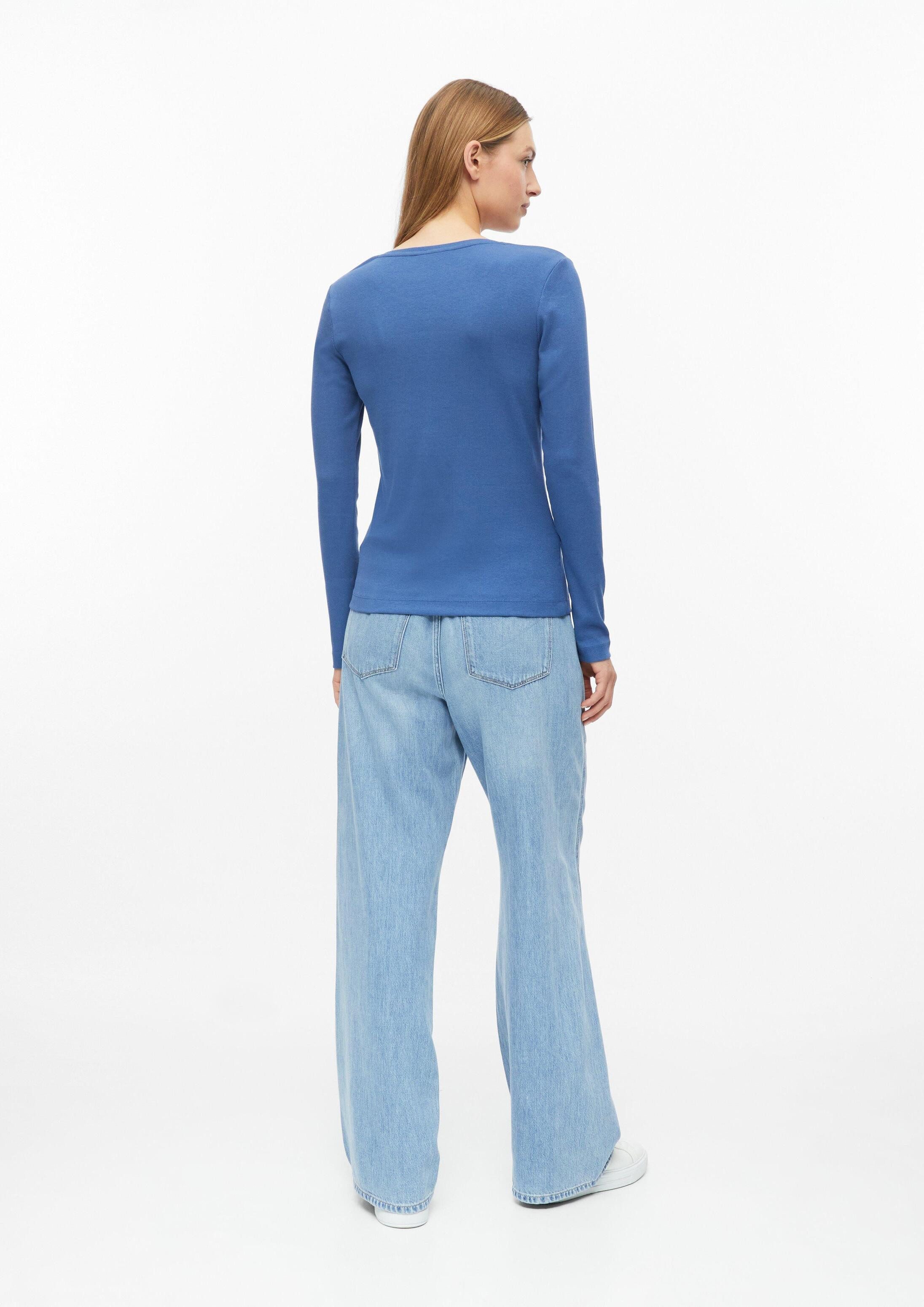 s.Oliver Langarmshirt T-Shirt Ripp-Langarmshirt mit Knopfleiste im Slim Fit