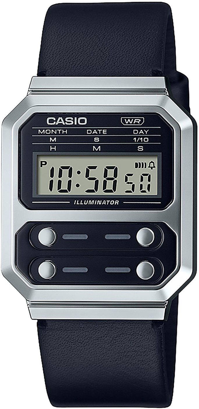 CASIO Quarzuhr Herrenuhr Kalender, Stoppfunktion - Casio Modell: A100WEL-1AEF