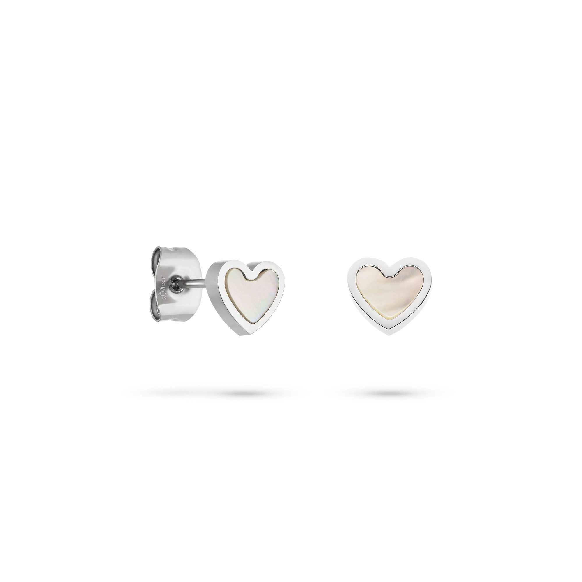 s.Oliver Paar Ohrstecker Pearl Heart, Herz, mit Perlmutt