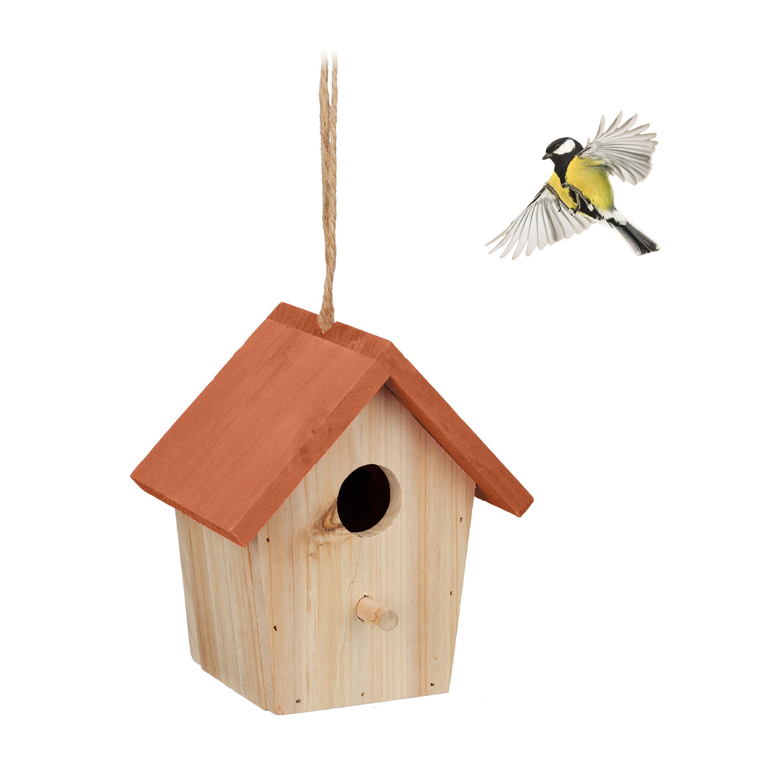 relaxdays Vogelhaus Deko Vogelhaus orangenes Dach günstig online kaufen