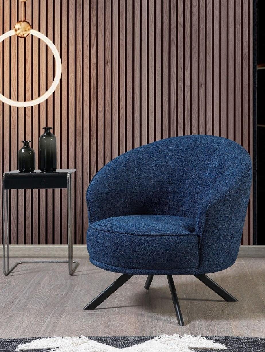 Moderne Polstermöbel Europa 3-Sitzer 2x JVmoebel + Dreisitzer Made Wohnzimmer-Set Sessel), Blau in 3tlg, Sofas Couchgarnitur (3-St., Sessel 1x