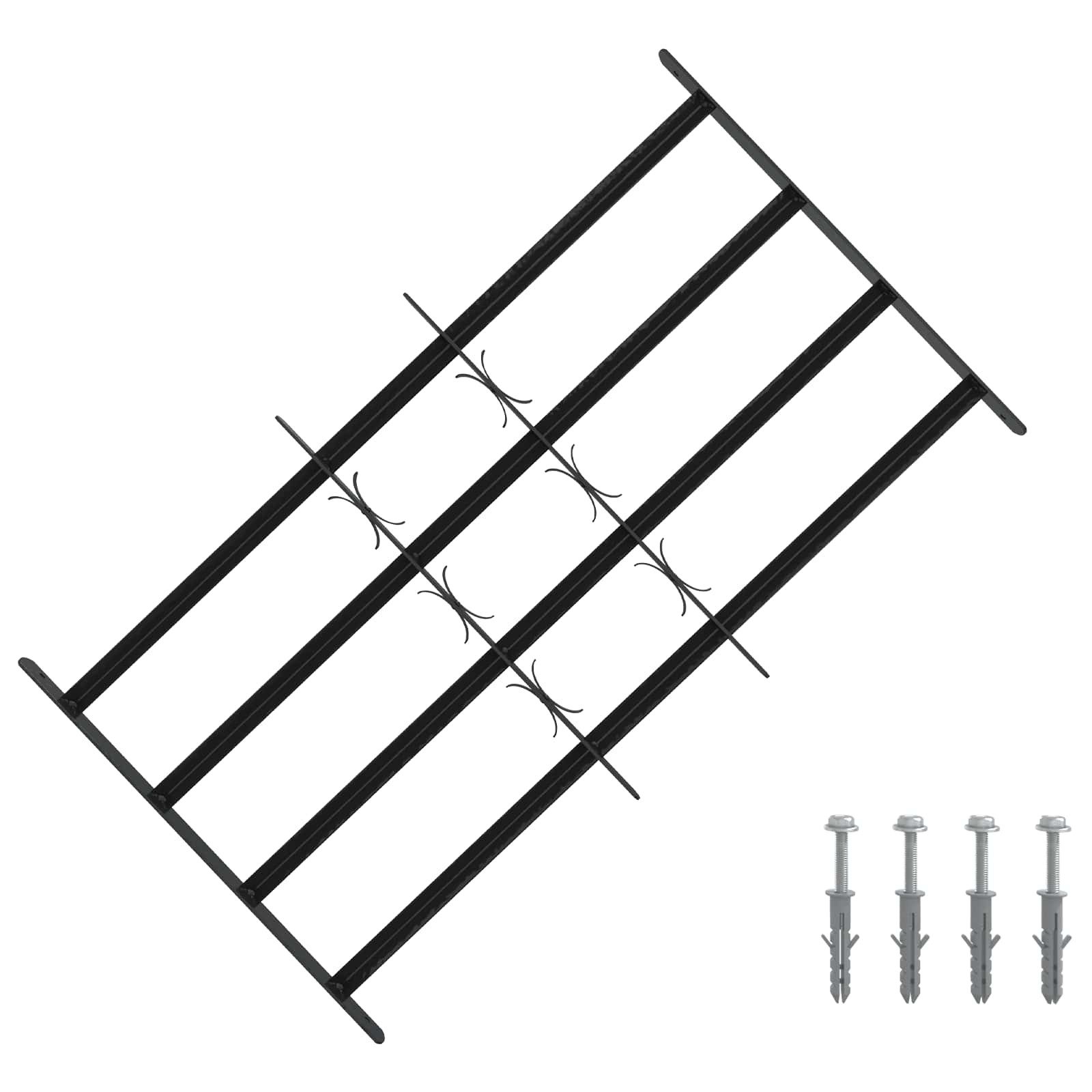 vidaXL Fenster Sicherheitsgitter für Fenster mit 4 Querstangen 3 pcs 63-114 cm, (3 St)