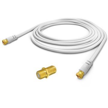 ARLI TV-Kabel, F-Stecker, F-Verbinder (100 cm), 1m Verlängerungskabel Anschlusskabel TV HD Satkabel vergoldet 135 dB