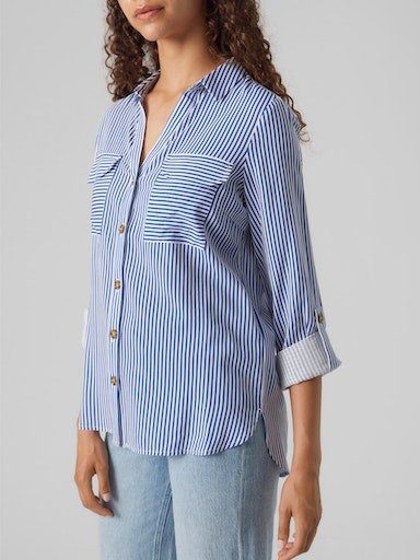 Vero Moda GA Blue L/S Stripes:Snow NEW SHIRT white Hemdbluse NOOS VMBUMPY WVN Beaucoup